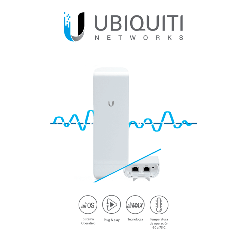 Ubiquiti Nanostation M5 Nsm5  Radio (cpe) Airmax M5/ 5 Ghz (5170  5875 Mhz)/  Antena De Panel Integrada De 16 Dbi/ 27 Dbm/ 2 Pue