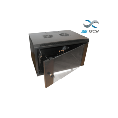 Sbe Tech Sbegnlpar19x4ur Gabinete De Pared 4ur/ 600mm De Ancho/ 450 Mm De Profundidad Puerta Delantera De Cristal Templado/ Cerr