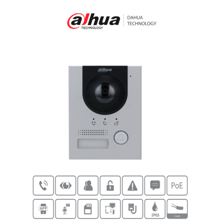 Dahua Vto2202fps2  Frente De Calle Para Videoportero Ip/ Metálico/ Cámara De 2 Megapixeles Con 160 Grados De Apertura/ Protecció