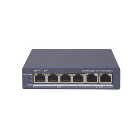 switch gigabit poe  administrable  4 puertos 101001000 mbps poe afat  2 puertos 101001000 mbps uplink  configuración nube hikpa