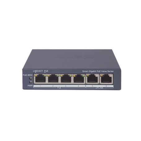 Switch Gigabit Poe / Administrable / 4 Puertos 10/100/1000 Mbps Poe Af/at / 2 Puertos 10/100/1000 Mbps Uplink / Configuración Nu