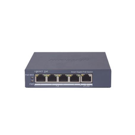 switch gigabit poe  administrable  4 puertos 101001000 mbps poe afat  1 puerto 101001000 mbps uplink  configuración nube hikpar