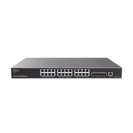 switch capa 3 poe administrable  24 puertos 101001000 mbps  4 puertos sfp de 10 gigabits  hasta 360w  compatible con gwn cloud2