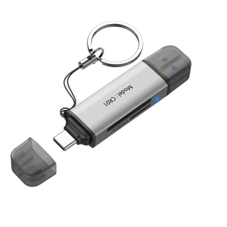 Lector De Tarjetas 2 En 1 / Conector Dual Usba  Y Usbc / Soporta Sd Y Microsd