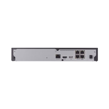 Nvr 4 Canales Grabacion Hasta 8mp / H.265 H.264 / P2p Wisenet / 4 Puertos Poe Plug And Play / Soporta 1 Disco Duro (no Incluido)