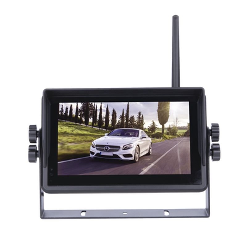 Sistema Profesional Inalámbrico De Cámara De Reversa Infrarroja Y Monitor Touch De 7 Para Vehiculos De Trabajo Y Montacargas 