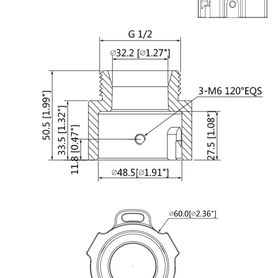 dahua pfa114  adaptador para montaje de camaras ptz compatible con brazo de pared pfb300w o de techo pfb300c5783