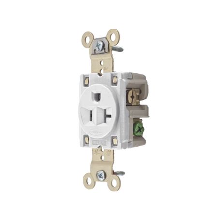 contacto sencillo  20 a 125 v  2 polos 3 hilos  nema 520r  color blanco  grado industrial