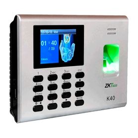 zkteco k40  control de acceso y asistencia simple  1000 huellas  tcpip  descarga de  usb en hoja de cálculo  2 horas de respald