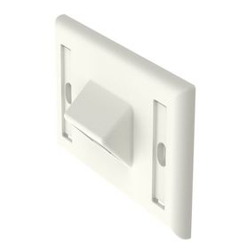 placa de pared horizontal salida para 2 puertos keystone con espacios para etiquetas color blanco mate95190