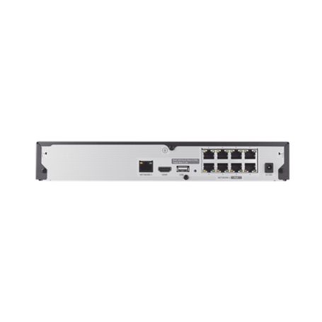 Nvr 8 Canales Soporta Hasta 8mp / H.265 / P2p Wisenet / 8 Puertos Poe Plug And Play.