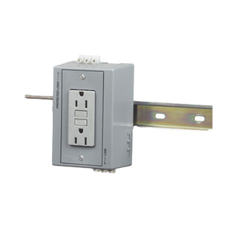 Caja Utilitaria Para Montaje En Riel Din Con Contacto Duplex De 15 A 125 V / Nema 515r / Gris.