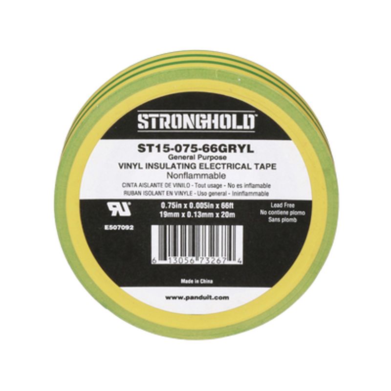 Cinta Eléctrica Stronghold Para Aislar De Pvc Uso Construcción General En Tierras Fisicas Grosor De 0.13 Mm Ancho De 19.05 Mm Y 