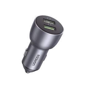 cargador de auto 36w  2 puertos usba  carga rápida  compatible con vehiculos de 12 y 24 vcd  pd30  qc30  chip inteligente  dise