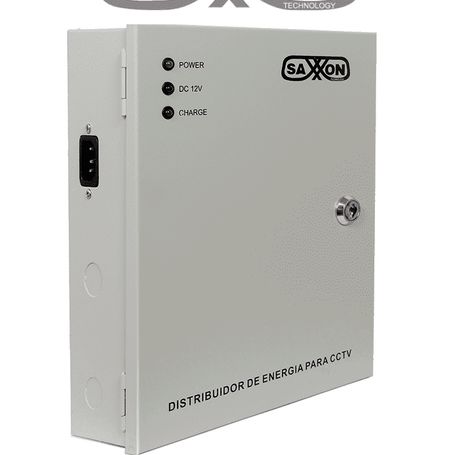 Saxxon Psu1210d9b  Fuente De Poder De 12 Vcd/ 10 Amperes/ Para 9 Camaras/ Compatible Con Bateria De Respaldo/ 1.1 Amper Por Cana