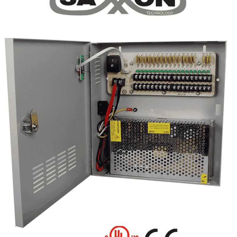 Saxxon Psu1220d18  Fuente De 12 Vcd/ 20 Amperes/ Para 18 Camaras/ 1.1 Amper Por Canal/ Protección Contra Sobrecargas/ Certificac