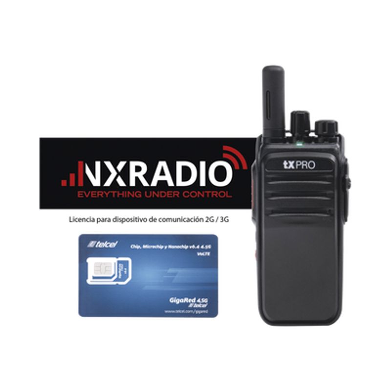 Kit De Radio Txr50a4g  Licencia Anual Nxradioterminal  Sim Telcel 1gb