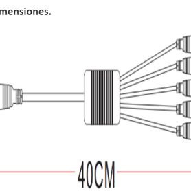 saxxon psuwb08  divisor de energia para 5 camaras 1 conector hembra  5 conectores macho 21 mm 8890