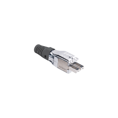Plug TERA de 4 Pares, Compatible con Cable Sólido de 0.64 - 0.55 mm (0.025 - 0.022 Pulgadas) (22 - 23 AWG) S/FTP y F/FTP, Color Negro