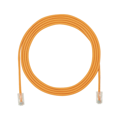 Cable de Parcheo UTP Cat6A, CM/LSZH, Diámetro Reducido (28AWG), Color Naranja, 2.13 Metros (7 Pies)