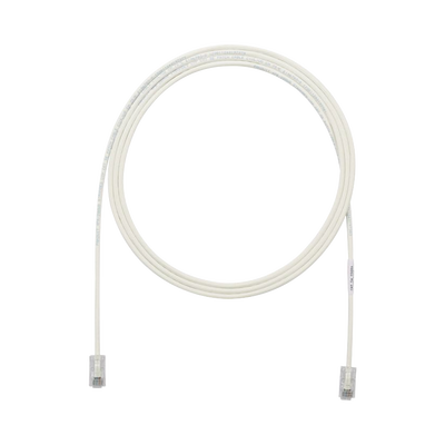 Cable de Parcheo UTP Cat6A, CM/LSZH, Diámetro Reducido (28AWG), Color Blanco Mate, 1.52 Metros (5 Pies)