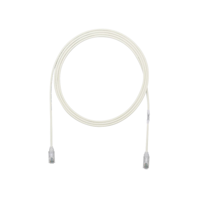 Cable de Parcheo TX6, UTP Cat6, Diámetro Reducido (28AWG), Color Blanco Mate, 3.05 Metros (10 Pies)