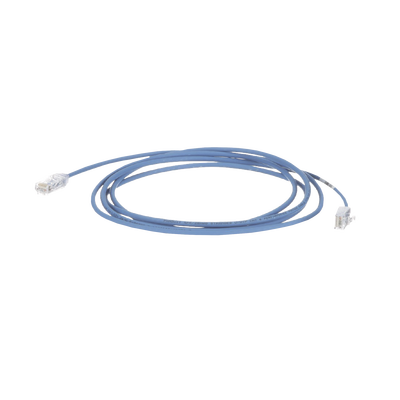 Cable de Parcheo TX6, UTP Cat6, Diámetro Reducido (28AWG), Color Azul, 19.81 Metros (65 Pies)