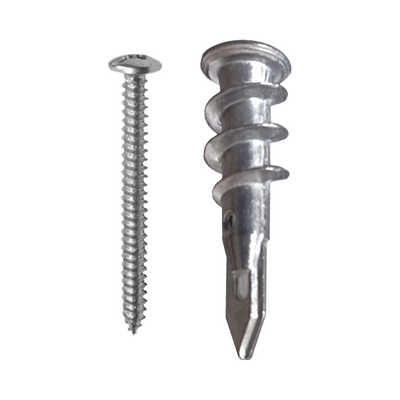 Taquete Métalico TPD Zinc con tornillo 8 x 1 1/4, Ideal para Uso con carteles publicitarios, Electrodomésticos