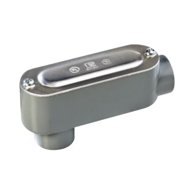 Caja oval roscada tipo LB de 1 1/2 (38.1mm) incluye tapa y tornillos.