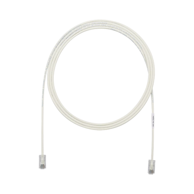 Cable de Parcheo UTP Cat6A, CM/LSZH, Diámetro Reducido (28AWG), Color Blanco Mate, 10.67 Metros (35 Pies)