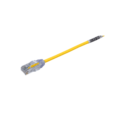 Cable de Parcheo TX6, UTP Cat6, Diámetro Reducido (28AWG), Color Amarillo, 20 cm (7.87 pulgadas)