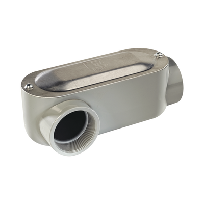 Caja oval roscada tipo LR de 3 larga(76.2 mm) Incluye tapa y tornillos.