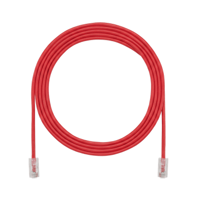 Cable de Parcheo UTP, Cat6A, 24 AWG, CM, Color Rojo, 6.71 Metros (22 Pies)