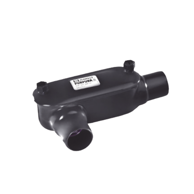 Caja Condulet tipo T con recubrimiento exterior de PVC de 3/4 (19 mm).