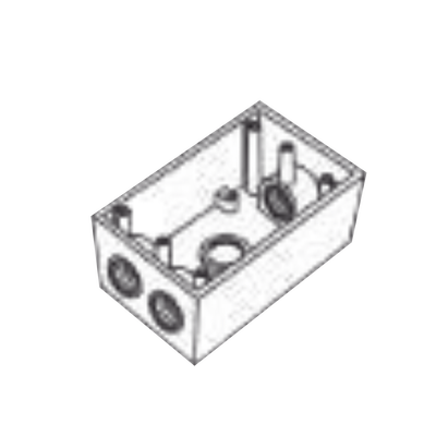 Caja Condulet FS de 3/4 ( 19.05 mm ) con cuatro bocas a prueba de intemperie.