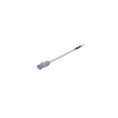 Cable de Parcheo UTP Cat6A, CM/LSZH, Diámetro Reducido (28AWG), Color Blanco Mate, 19.81 Metros (65 Pies)