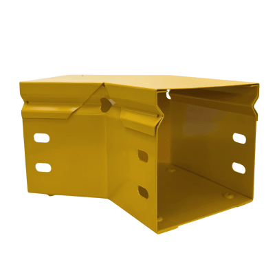 CHFIBER CURVA HORIZONTAL A 45° DE ALUMINIO PERALTE 4 ANCHO 4 RADIO 8 CON RECUBRIMIENTO EN PINTURA EPÓXICA, INCLUYE TAPA , UN PAR DE COPLES Y TORNILLERÍA.