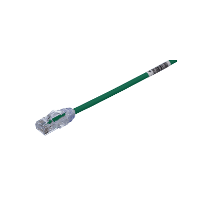 Cable de Parcheo UTP Cat6A, CM/LSZH, Diámetro Reducido (28AWG), Color Verde, 6.1 Metros (20 Pies)
