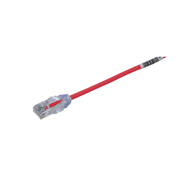 Cable de Parcheo TX6, UTP Cat6, Diámetro Reducido (28AWG), Color Rojo, 50 ft