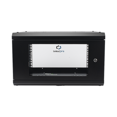 Gabinete de Pared con Puerta de Cristal Templado, 455mm de Profundidad, 6U Rack de 19, Acero Reforzado