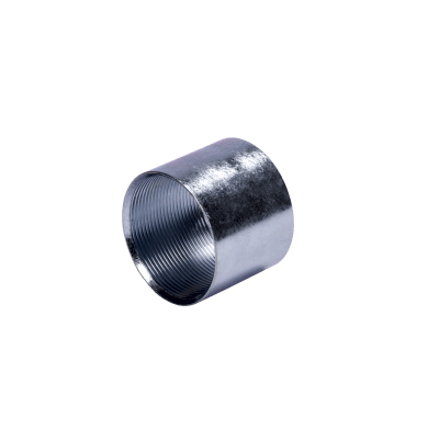 Cople de 1 1/2 ( 38 mm) para Tubo Pared Gruesa (IMC) /Galvanizado / Etiqueta Amarilla.
