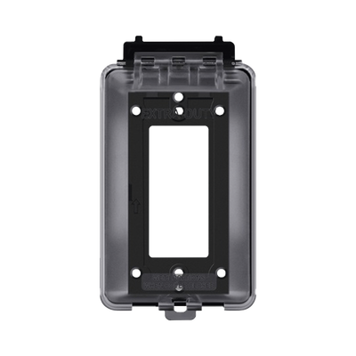 Caja Protectora de Contactos para Exterior / Policarbonato de Alto Impacto / Protección NEMA 3R / 127V 15A 60Hz / Tapa Transparente Base Negra / Resistente a Intemperie UV