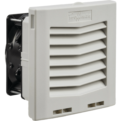 Ventilador con Filtro de Montaje Lateral HF05 / Flujo de Aire 35 CFM (59 m³/h) / 115 Vca / IP54 / Color Gris Claro