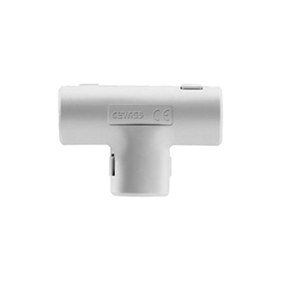 Unión en T para tubería rígida, recomendado para cable eléctrico, PVC Auto-extinguible, de 32 mm
