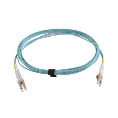 Jumper de Fibra Óptica Multimodo 50/125 XGLO OM4, LC-LC Duplex, OFNR, Color Aqua, 5 Metros (16.40 Pies)