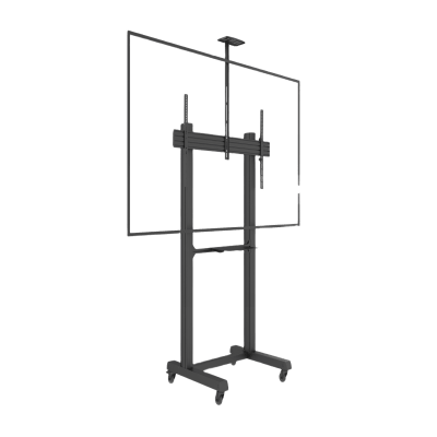 Montaje de Piso Móvil para Pantallas de 65 in a 100 in | vesa 100 x 100 hasta 1000 x 600 | carga maxima soportada 120kg| Fabricado en aluminio y acero