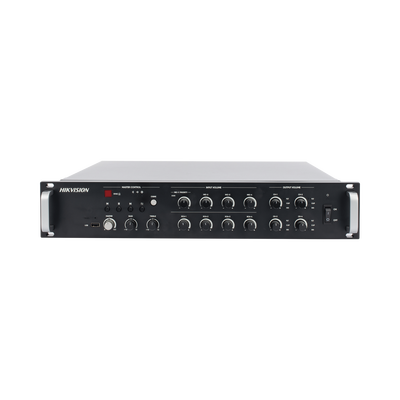 Amplificador de Red | 4 Zonas de 250W | 100V/70v | Calendarización de eventos | Biblioteca de Materiales de Audio | Entrada de Alarma | Hik-Connect /Hikcentral profesional