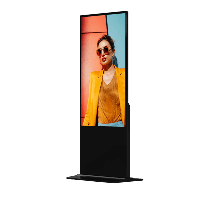 Pantalla de 55 4K para Publicidad Digital / Base para Piso (Totem) / Gestión de Contenido y Control Centralizado