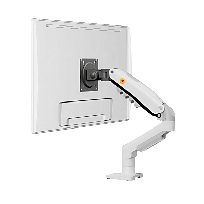 Brazo Ajustable para Monitor Ergonómico / Compatible con Monitores de 17 - 30 / Capacidad de Peso hasta 9 kg / Rotación 360° / Inclinación +85° a -30° / Giro 180° / Ajuste de Resorte de Gas / Color Blanco