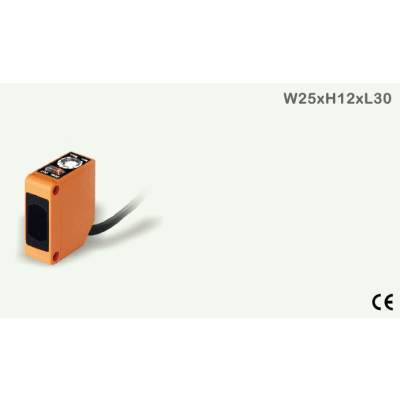 Sensor Fotoeléctrico de Proximidad Rectangular PSPVK-D100PA-D3Y2 / Reflexión Difusa / Distancia de Detección 100 mm / PNP N.O. / 3 Cables / IP66 / Rango Voltaje DC 12-24V / Temperatura -25°C a +65°C